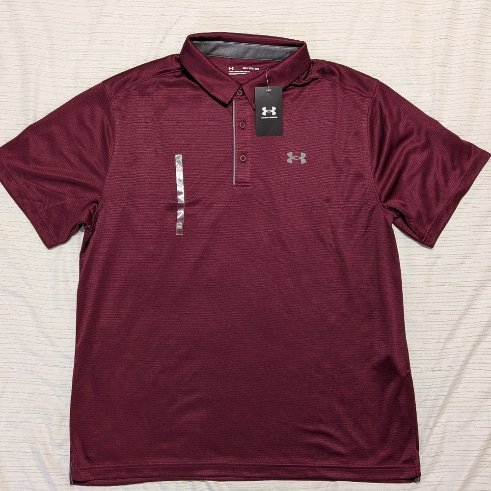 Men's Under Armour Tech Polo Golf Shirt, Maroon, Size XXL